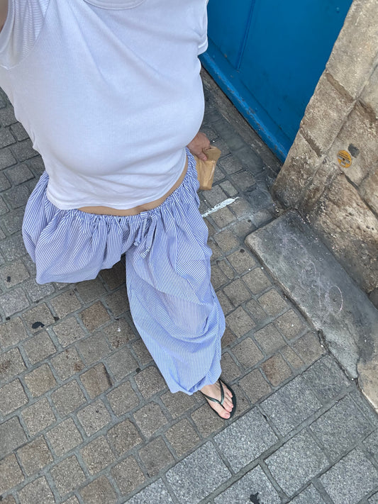 Pantalon Rayé Bleu