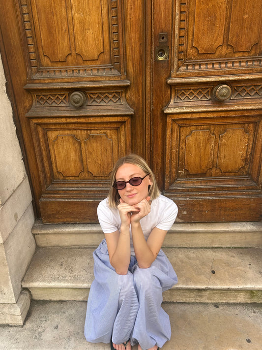 Pantalon Rayé Bleu