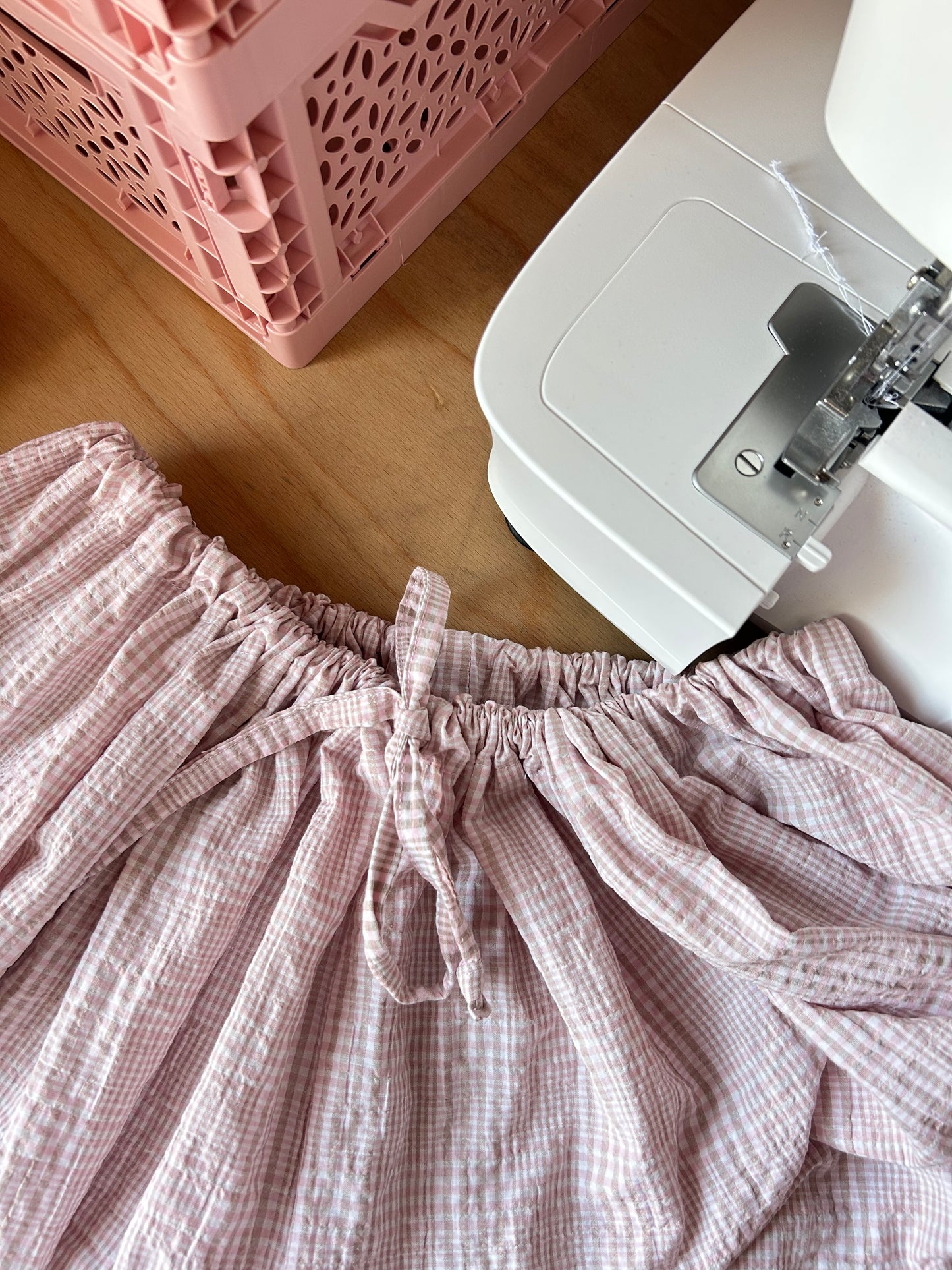 Pantalon Seersucker Rose Pale
