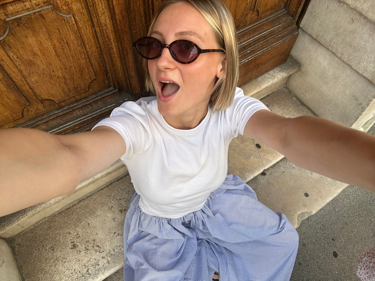 Pantalon Rayé Bleu