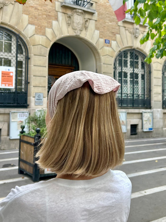 Bandeau Seersucker Rose Pâle