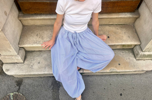 Pantalon Rayé Bleu
