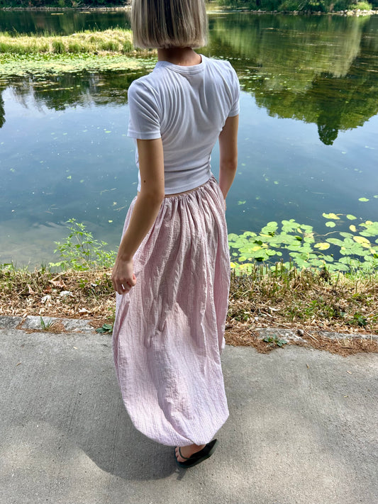 Pantalon Seersucker Rose Pale