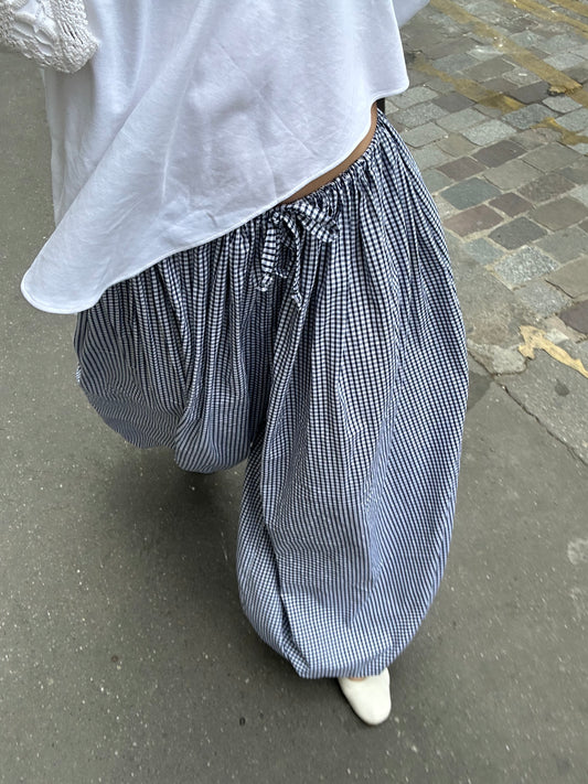 Pantalon Petit Vichy Marine