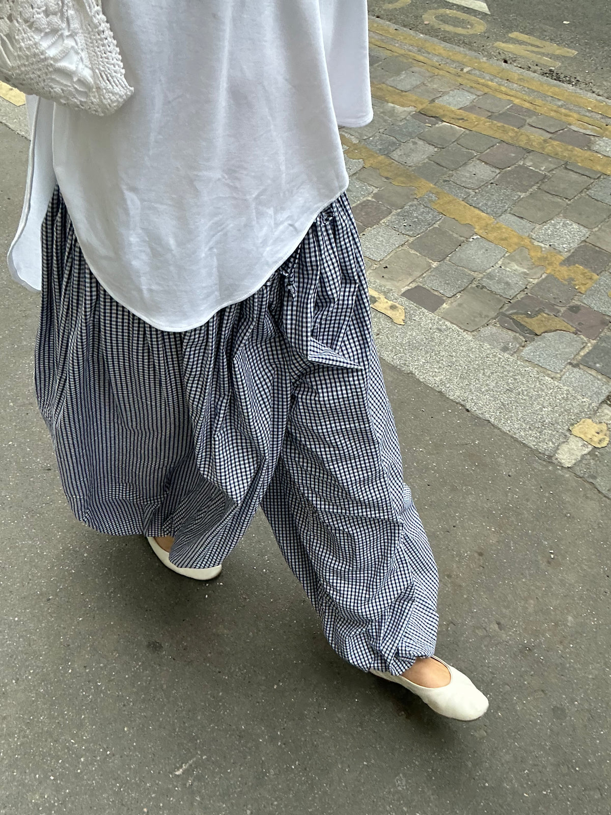 Pantalon Petit Vichy Marine