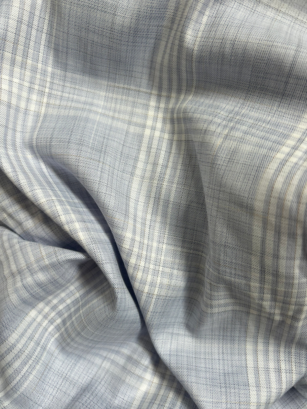 Blue plaid trousers