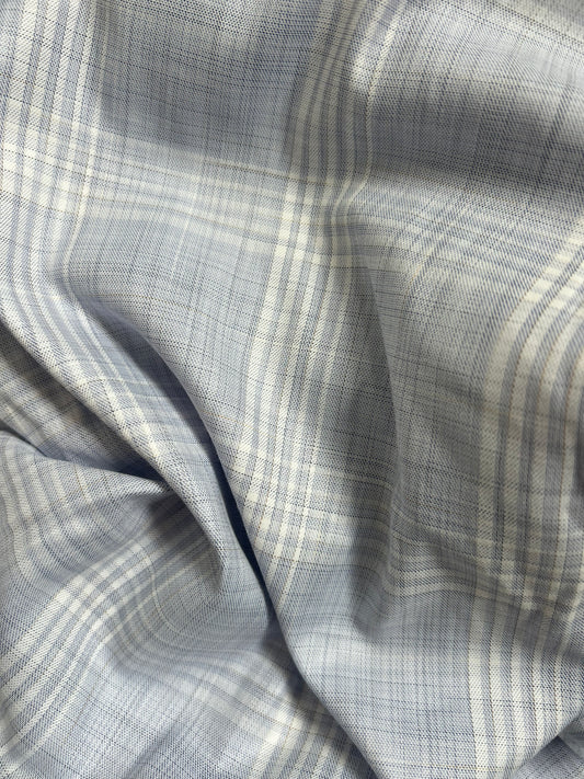 Blue plaid trousers