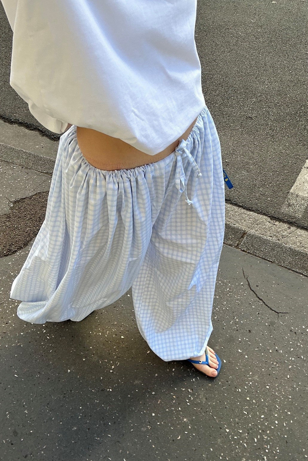 Pantalon Carreaux Baby Blue