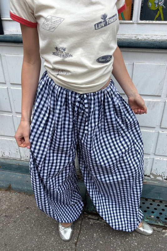 Pantalone Vichy Blu Marino